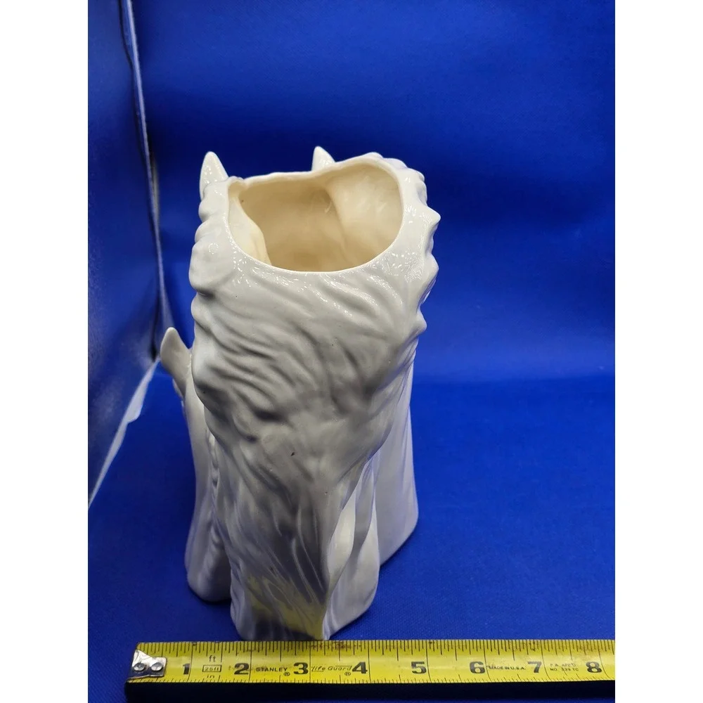 Vintage White Ceramic Horse Mare & Foal Planter Vase Statue Figurine Decor